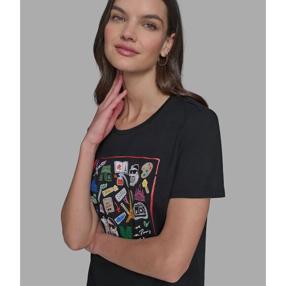 NEW Karl Lagerfeld Paris Artist Whimsy Logo Tee, Graphic T-Shirt, 2X, $59 - Picture 5 of 11